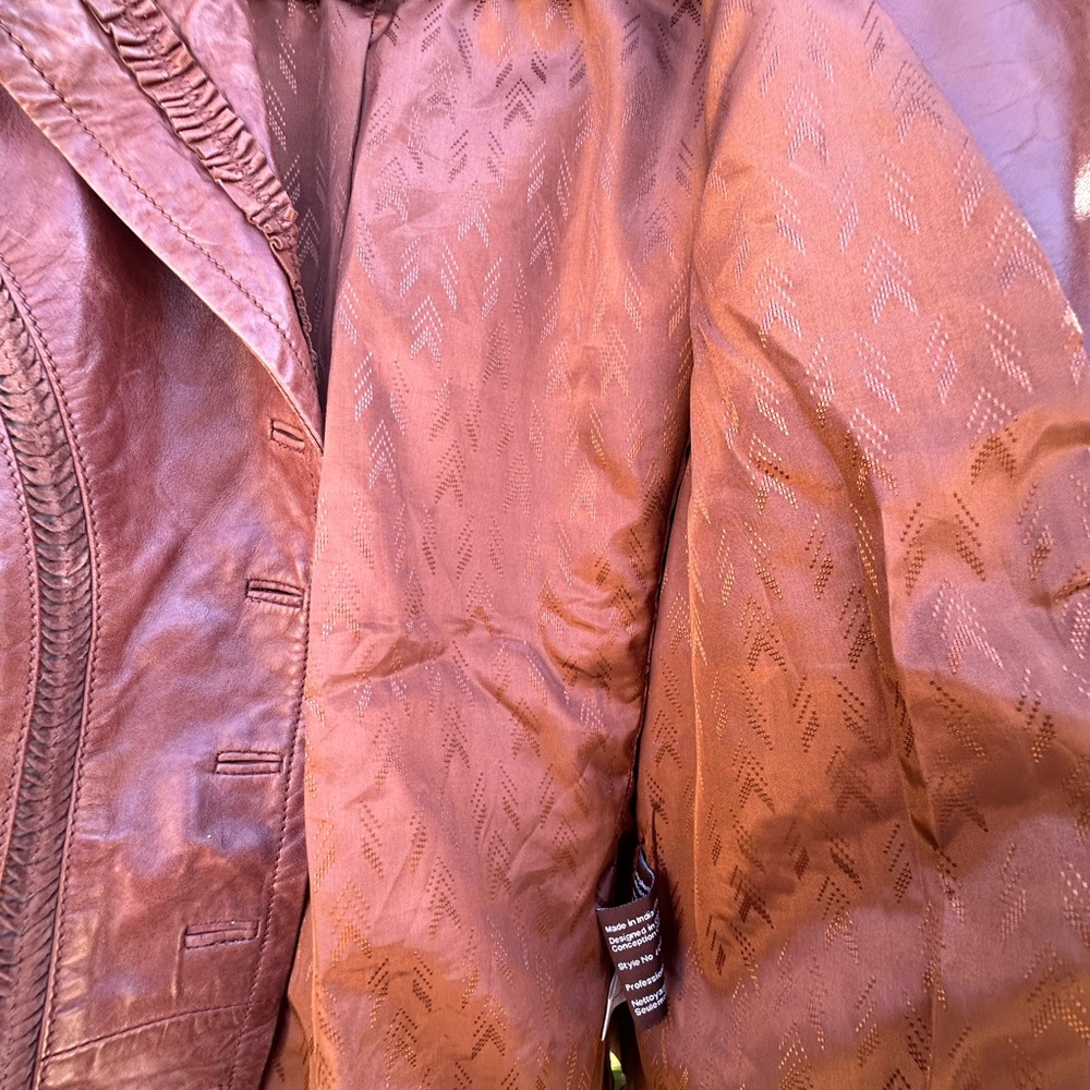 Danier Tan Leather Jacket With Button Detailing - image 6